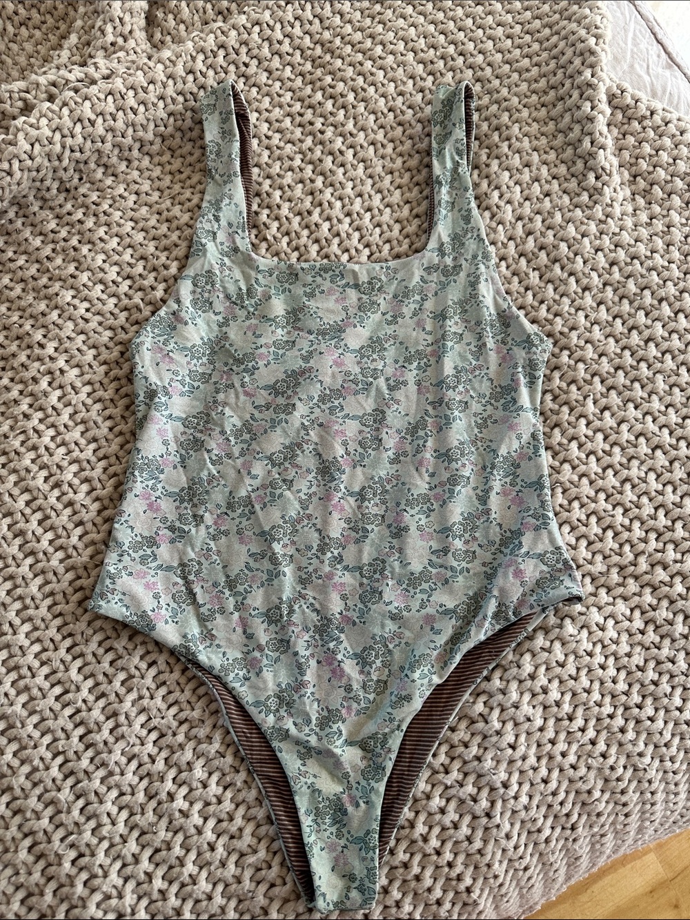 acacia swimwear Sage Green Floral One-Piece Swimsuit